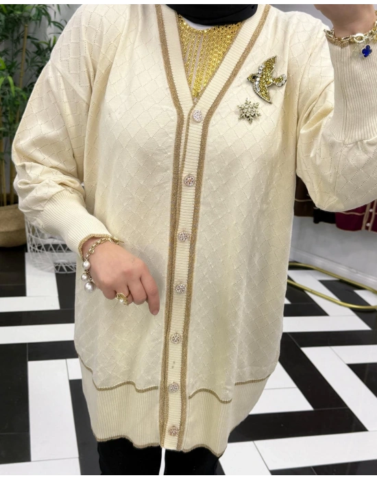 Yeni Sezon Merserize Hırka Sarı