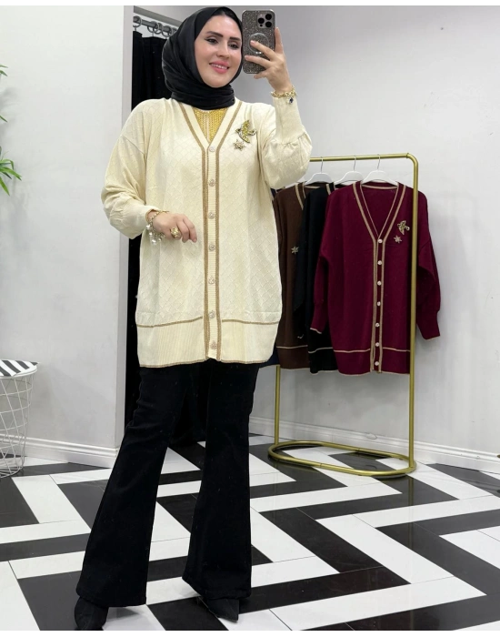 Yeni Sezon Merserize Hırka Sarı