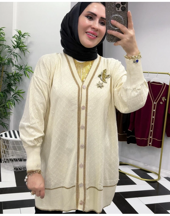 Yeni Sezon Merserize Hırka Sarı