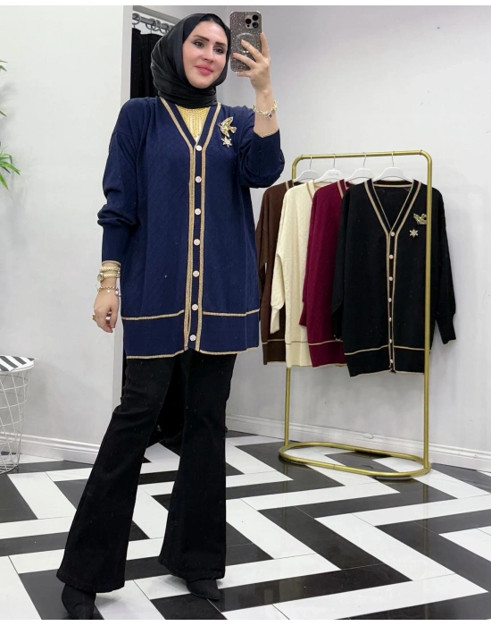 Yeni Sezon Merserize Hırka Lacivert