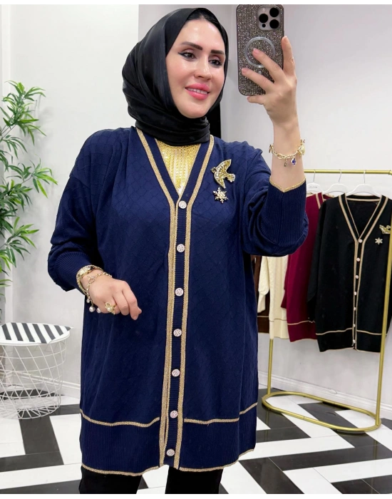 Yeni Sezon Merserize Hırka Lacivert