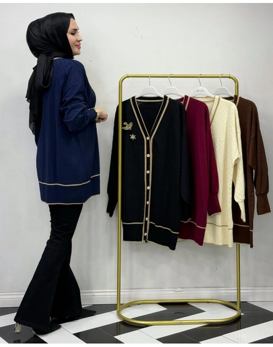 Yeni Sezon Merserize Hırka Lacivert