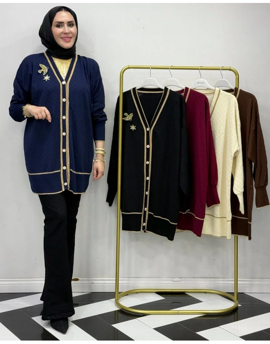 Yeni Sezon Merserize Hırka Lacivert