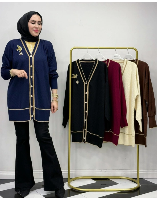 Yeni Sezon Merserize Hırka Lacivert