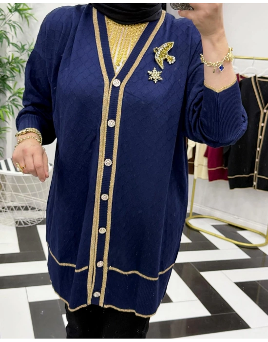 Yeni Sezon Merserize Hırka Lacivert