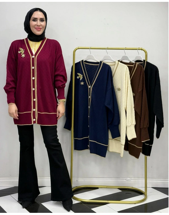 Yeni Sezon Merserize Hırka Bordo