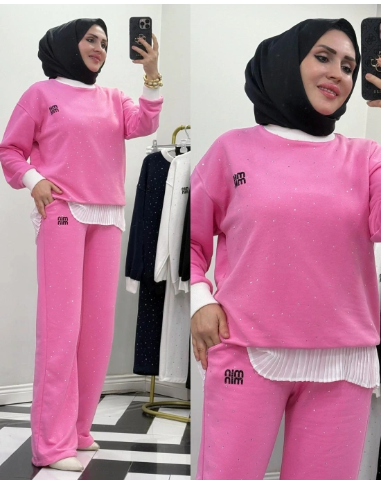 Yeni Sezon Mıu Taşlı Takım Pembe