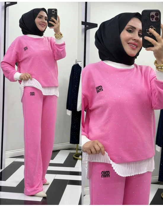 Yeni Sezon Mıu Taşlı Takım Pembe