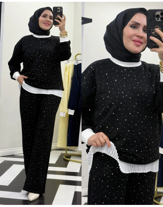 Yeni Sezon Mıu Taşlı Takım Siyah