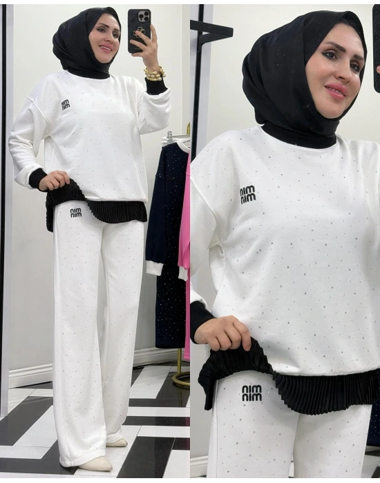 Yeni Sezon Mıu Taşlı Takım Beyaz