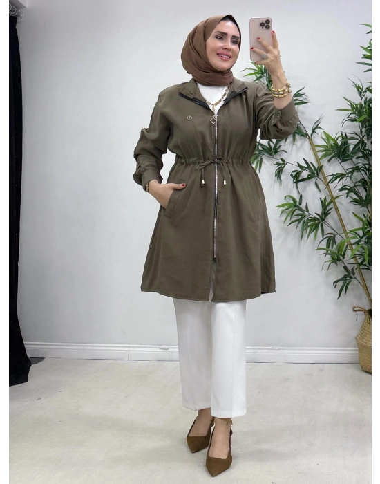 Yeni Sezon Modal Kumaş Kap Modeli Haki