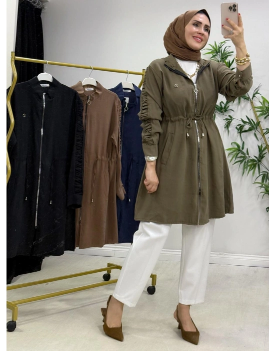 Yeni Sezon Modal Kumaş Kap Modeli Haki