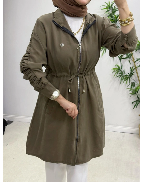 Yeni Sezon Modal Kumaş Kap Modeli Haki