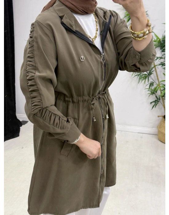 Yeni Sezon Modal Kumaş Kap Modeli Haki