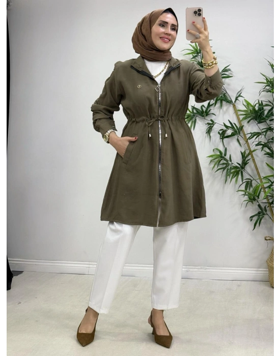 Yeni Sezon Modal Kumaş Kap Modeli Haki