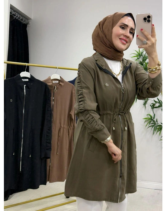 Yeni Sezon Modal Kumaş Kap Modeli Haki