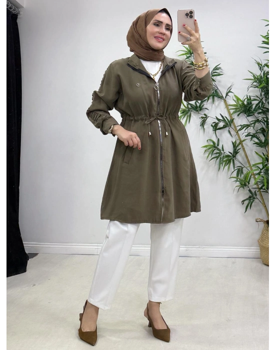 Yeni Sezon Modal Kumaş Kap Modeli Haki