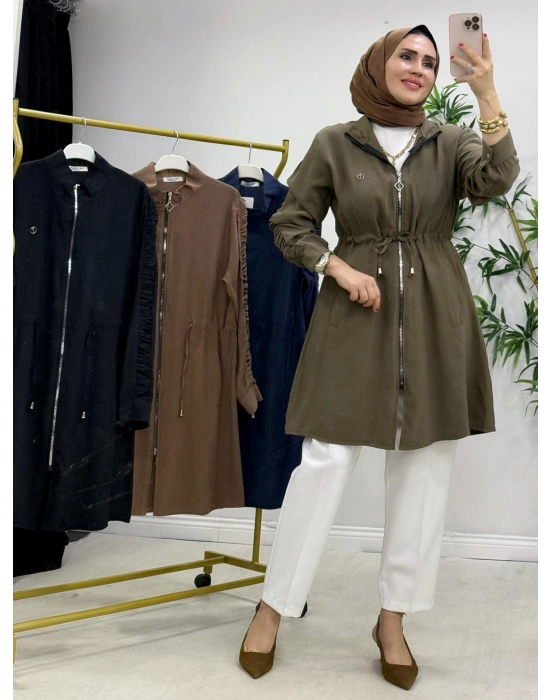 Yeni Sezon Modal Kumaş Kap Modeli Haki