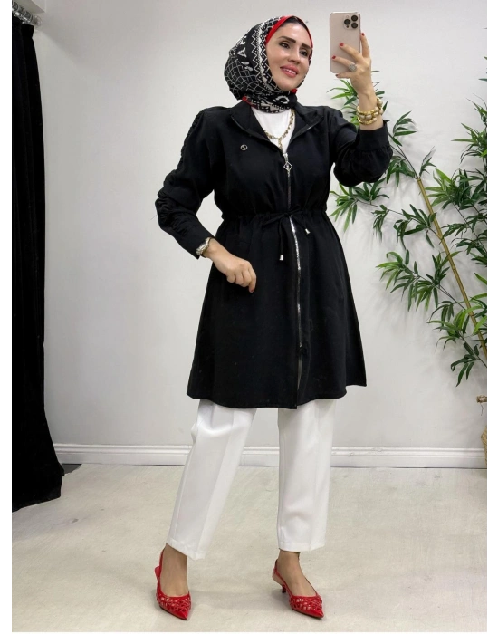 Yeni Sezon Modal Kumaş Kap Modeli Siyah