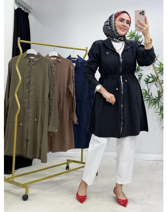 Yeni Sezon Modal Kumaş Kap Modeli Siyah