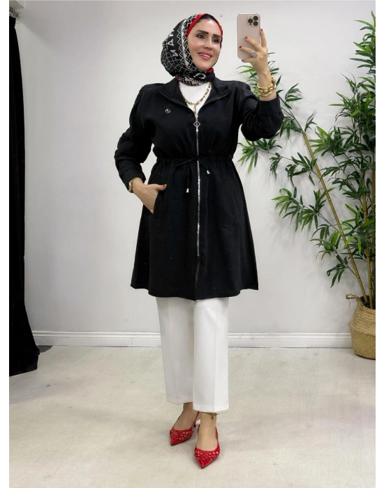 Yeni Sezon Modal Kumaş Kap Modeli Siyah
