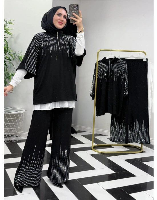 Yeni Sezon Taşlı Takım – Pamuklu Esnek Kumaş, Rahat Kalıp