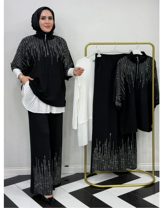 Yeni Sezon Taşlı Takım – Pamuklu Esnek Kumaş, Rahat Kalıp