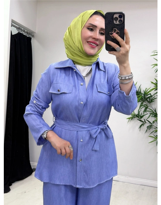 Yeni Sezon Tencel Takım Mavi