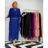 3’lü Takım Şık Tesettür Elbise – Candy Kumaş Saks Mavi