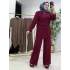 Yeni Sezon Tasarım Model Ham Keten Pamuklu Takım Bordo
