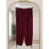 Belden Ayarlamalı Şalvar Pantolon Bordo