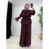 Güpür Detaylı Takım Mürdüm