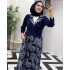 İthal Elbise Zarif Tasarım Lacivert