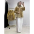 Yılan Desenli Kot Ceket Taba