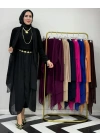 3’lü Takım Şık Tesettür Elbise – Candy Kumaş Siyah