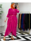 3’lü Takım Şık Tesettür Elbise – Candy Kumaş Pembe