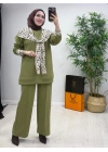 Aura Şal Detaylı Takım Yeşil