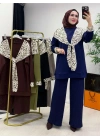 Aura Şal Detaylı Takım Lacivert