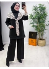 Aura Şal Detaylı Takım Siyah