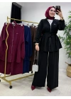 Kurdele Detaylı Modal Takım Siyah