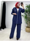 Zımba Detaylı Takım Lacivert