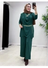 Yeni Sezon Giyçık Tasarım Candy Kumaş Takım Zümrüt Yeşil