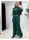Yeni Sezon Giyçık Tasarım Candy Kumaş Takım Zümrüt Yeşil