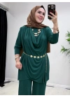 Yeni Sezon Giyçık Tasarım Candy Kumaş Takım Zümrüt Yeşil