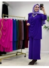 Yeni Sezon Giyçık Tasarım Candy Kumaş Takım Mor
