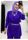 Yeni Sezon Giyçık Tasarım Candy Kumaş Takım Mor
