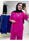 Yeni Sezon Giyçık Tasarım Candy Kumaş Takım Pembe
