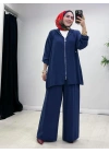 Yeni Sezon Kap Model Qupra Kumaş Takım Lacivert
