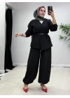 Ceketli Şalvar Takım Kemer Hediyeli Siyah