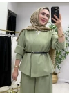 Ceketli Şalvar Takım Kemer Hediyeli Yeşil